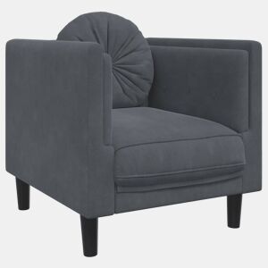 vidaXL Poltrona com almofadão veludo cinzento-escuro