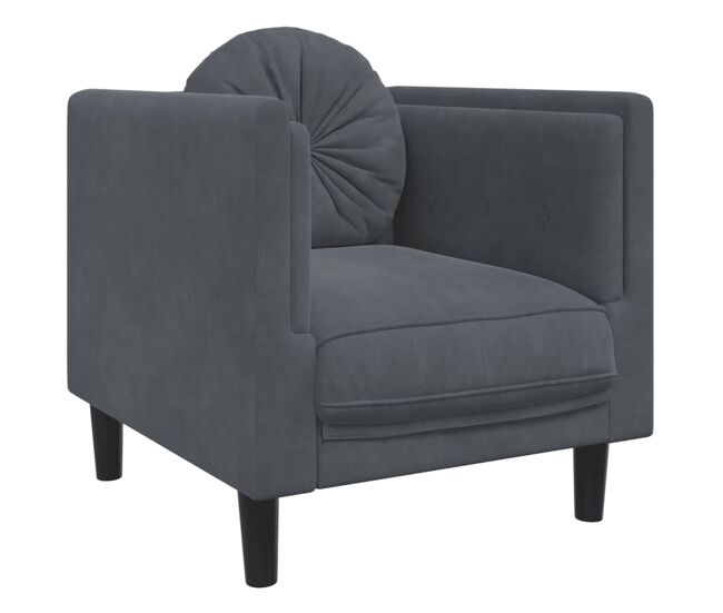 Vidaxl sillón con cojín terciopelo gris oscuro
