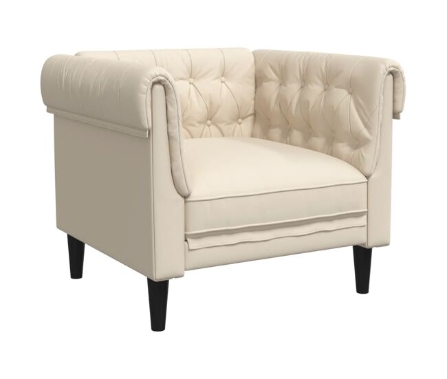 Vidaxl sillón chesterfield de lino