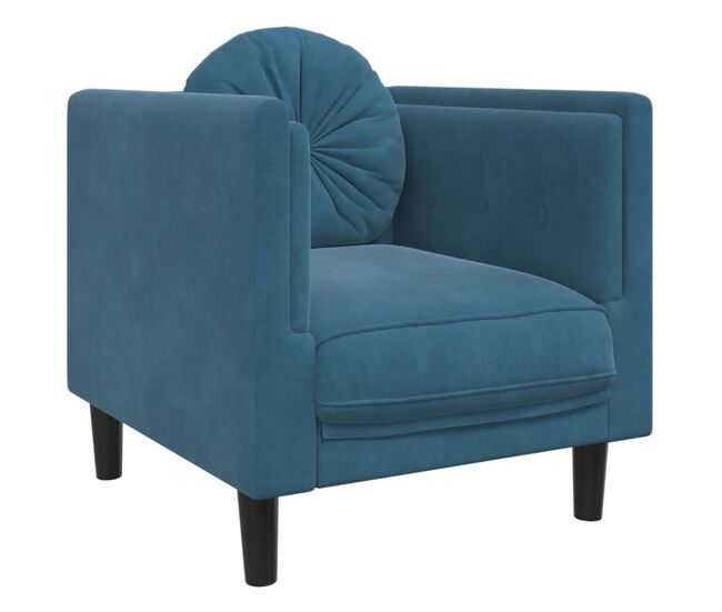 Vidaxl sillón con cojín terciopelo azul