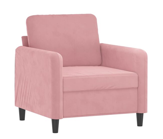 Vidaxl sillón de terciopelo rosa 60 cm