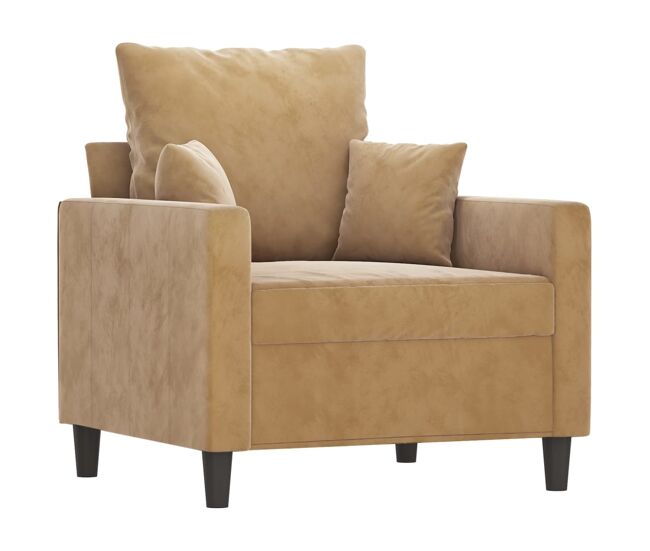 Vidaxl sillón de terciopelo marrón 60 cm