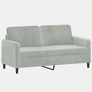 vidaXL Sofá de 2 lugares 140 cm veludo cinza-claro