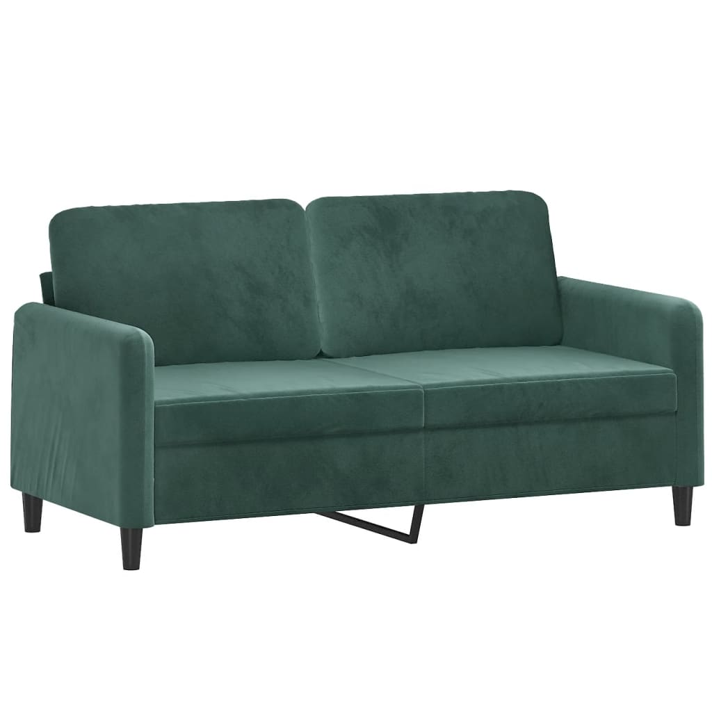Vidaxl sofá de 2 plazas de terciopelo verde oscuro 140 cm