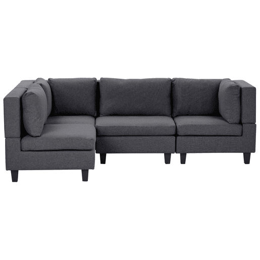 Sofá de canto modular UNSTAD Tecido Cinzento escuro 4 lugares à direita