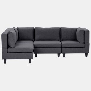 Sofá de canto modular UNSTAD Tecido Cinzento escuro 4 lugares à direita