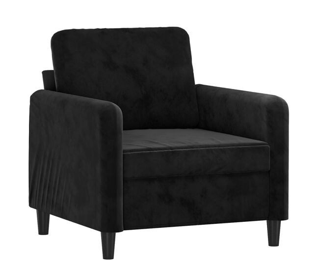 Vidaxl sillón de terciopelo negro 60 cm