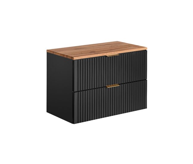 Mueble bajo lavabo 80cm encimera adriel negro y madera