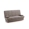 Sofá-cama Julieta de 3 lugares com sistema Click-Clack, cinza claro, dimensões do sofá: 184 x 75 x 31 cm, dimensões da cama: 190 x 132 x 40 cm, inclui 2 almofadas.