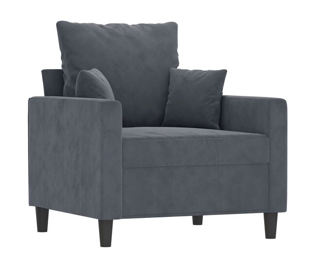 Vidaxl sillón de terciopelo gris oscuro 60 cm
