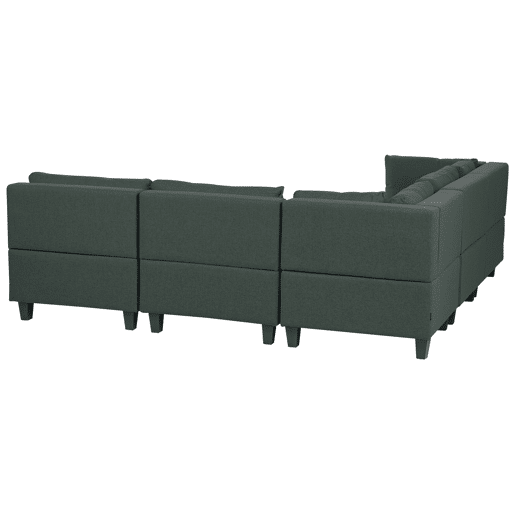 Sofá de canto modular UNSTAD Tecido Verde escuro 5 lugares à direita