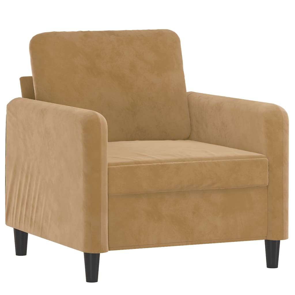 Vidaxl sillón de terciopelo marrón 60 cm