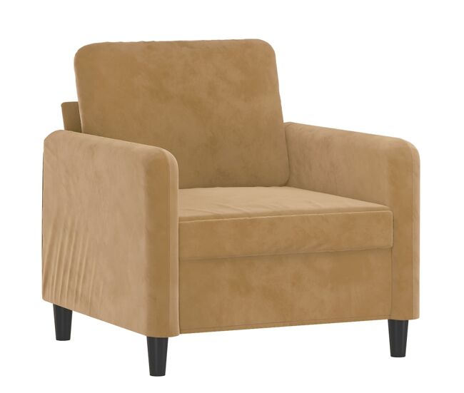 Vidaxl sillón de terciopelo marrón 60 cm