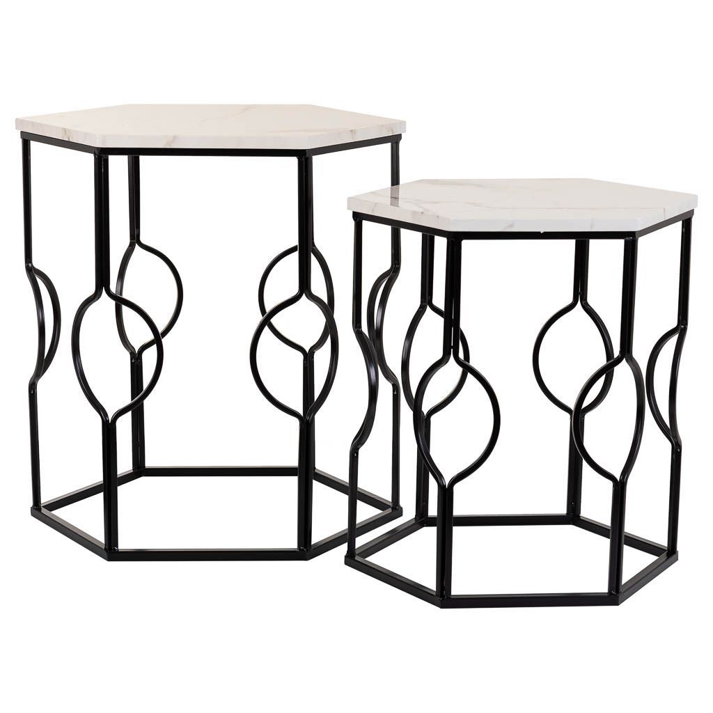 Set 2 mesas de metal 39x39