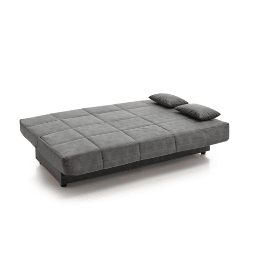 Sofá-cama Julieta de 3 lugares com sistema Click-Clack, cor Marengo, dimensões do sofá: 184x75x31 cm, dimensões da cama: 190x132x40 cm, inclui 2 almofadas.