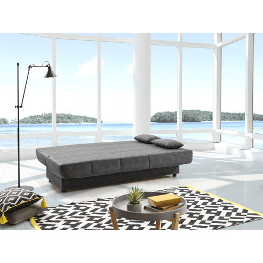 Sofá-cama Julieta de 3 lugares com sistema Click-Clack, cor Marengo, dimensões do sofá: 184x75x31 cm, dimensões da cama: 190x132x40 cm, inclui 2 almofadas.