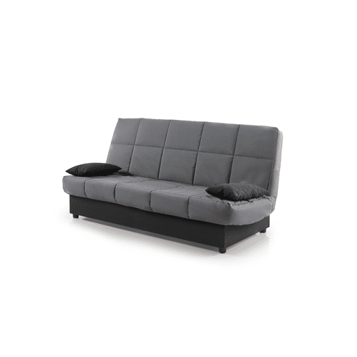Sofá-cama Julieta de 3 lugares com mecanismo Click-Clack, cinza lava, dimensões do sofá: 184 x 75 x 31 cm, dimensões da cama: 190 x 132 x 40 cm, inclui 2 almofadas.