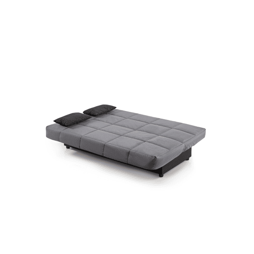 Sofá-cama Julieta de 3 lugares com mecanismo Click-Clack, cinza lava, dimensões do sofá: 184 x 75 x 31 cm, dimensões da cama: 190 x 132 x 40 cm, inclui 2 almofadas.