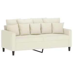 vidaXL Sofá de 2 lugares veludo 140 cm cor creme