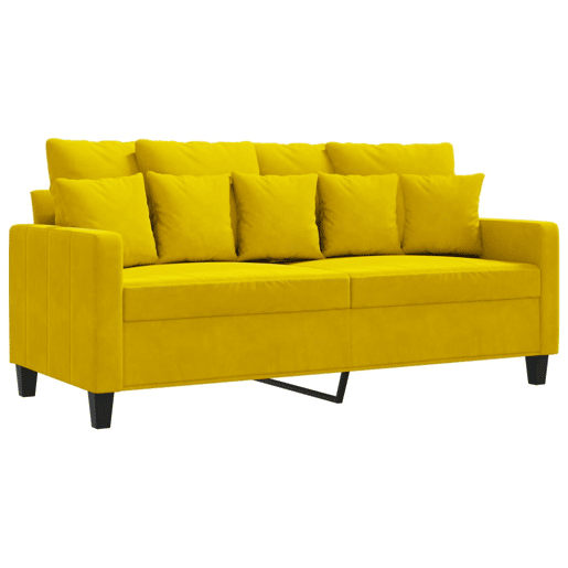 vidaXL Sofá de 2 lugares veludo 140 cm amarelo vidaXL Sofá de 2 lugares veludo 140 cm amarelo