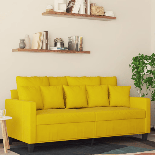 vidaXL Sofá de 2 lugares veludo 140 cm amarelo vidaXL Sofá de 2 lugares veludo 140 cm amarelo