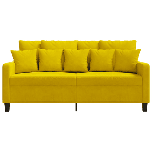 vidaXL Sofá de 2 lugares veludo 140 cm amarelo vidaXL Sofá de 2 lugares veludo 140 cm amarelo
