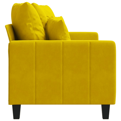 vidaXL Sofá de 2 lugares veludo 140 cm amarelo vidaXL Sofá de 2 lugares veludo 140 cm amarelo