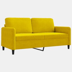 vidaXL Sofá de 2 lugares veludo 140 cm amarelo
