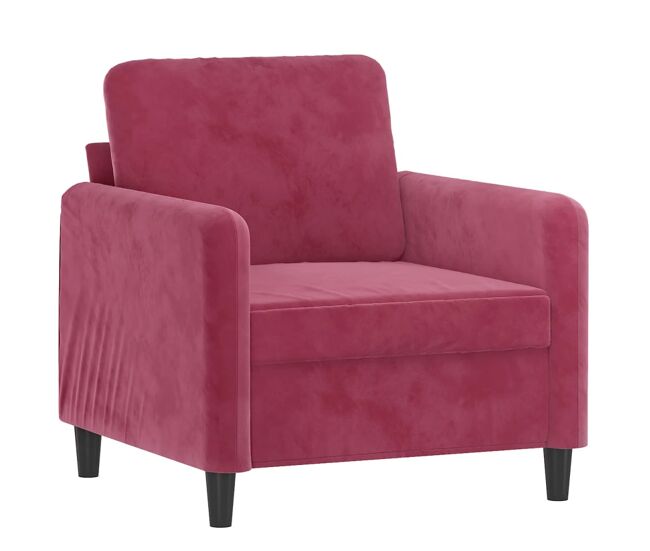 Vidaxl sillón de terciopelo rojo tinto 60 cm