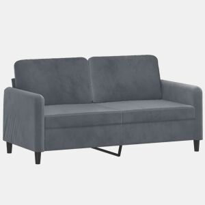 vidaXL Sofá de 2 lugares 140 cm veludo cinza-escuro