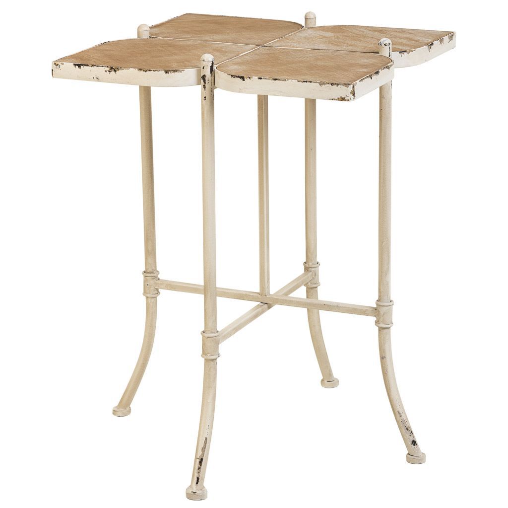 Mesa auxiliar de madera y metal