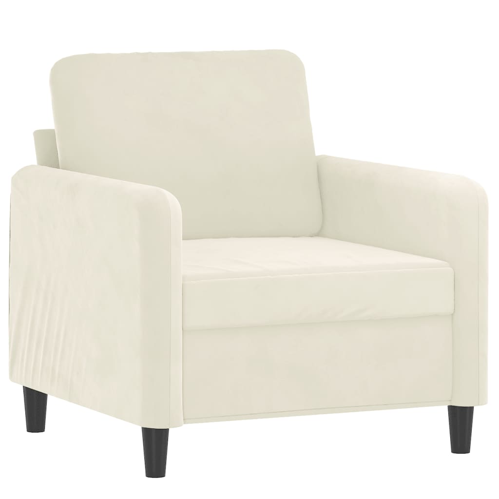 Vidaxl sillón de terciopelo color crema 60 cm