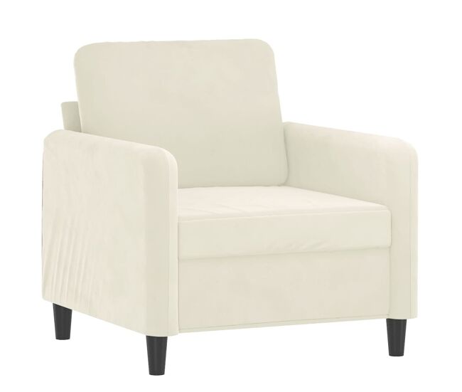 Vidaxl sillón de terciopelo color crema 60 cm