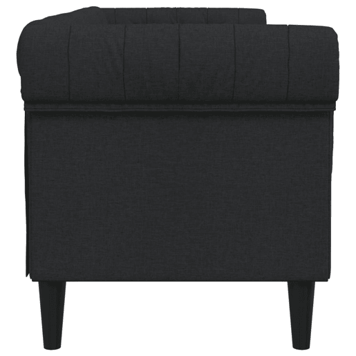 vidaXL Sofá chesterfield 3 lugares tecido preto vidaXL Sofá chesterfield 3 lugares tecido preto
