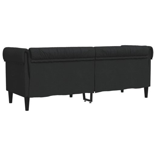vidaXL Sofá chesterfield 3 lugares tecido preto vidaXL Sofá chesterfield 3 lugares tecido preto