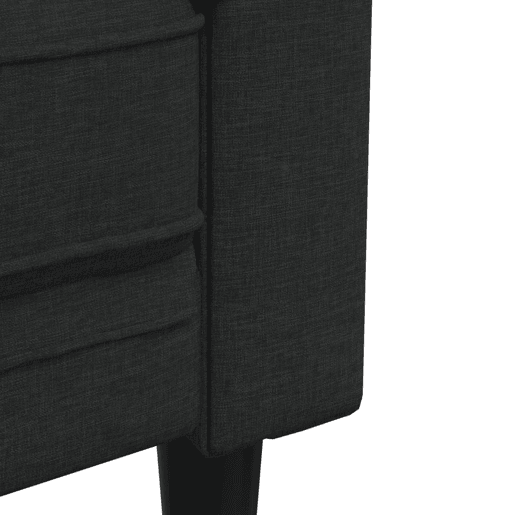 vidaXL Sofá chesterfield 3 lugares tecido preto vidaXL Sofá chesterfield 3 lugares tecido preto