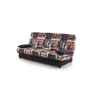 Sofá-cama Julieta de 3 lugares com mecanismo Click-Clack, estampa London, dimensões do sofá: 184x75x31 cm, dimensões da cama: 190x132x40 cm, inclui 2 almofadas.