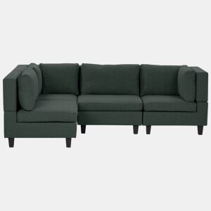 Sofá de canto modular UNSTAD Tecido Verde escuro 4 lugares à direita