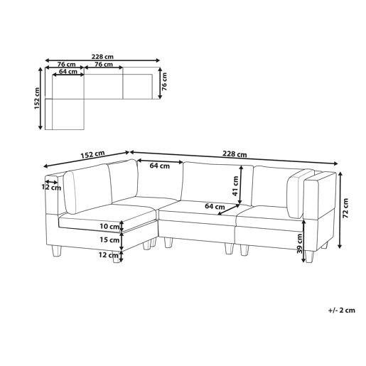 Sofá de canto modular UNSTAD Tecido Verde escuro 4 lugares à direita