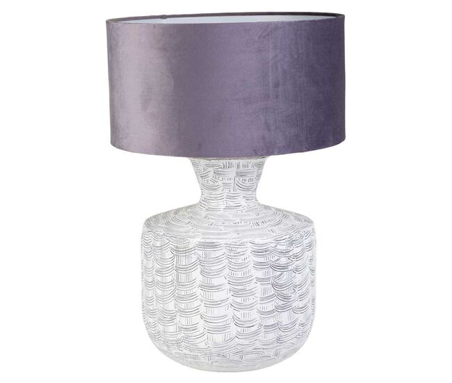 Lámpara de mesa de metal blanca 35x35x69