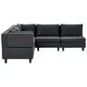 Sofá de canto modular UNSTAD Tecido Preto 5 lugares à direita