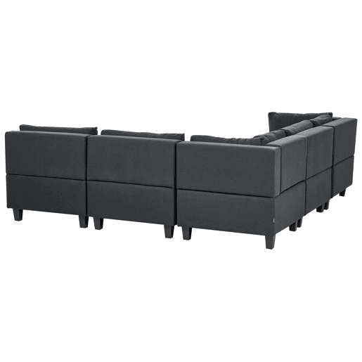 Sofá de canto modular UNSTAD Tecido Preto 5 lugares à direita