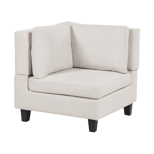 Sofá de canto modular UNSTAD Tecido Creme claro com repousa-pés 4 lugares à direita Sofá de canto modular UNSTAD Tecido Creme claro com repousa-pés 4 lugares à direita