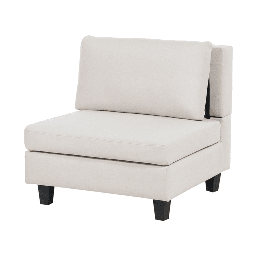 Sofá de canto modular UNSTAD Tecido Creme claro com repousa-pés 4 lugares à direita Sofá de canto modular UNSTAD Tecido Creme claro com repousa-pés 4 lugares à direita