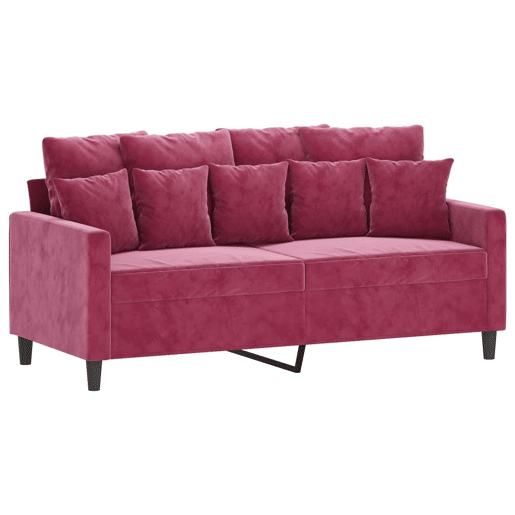 vidaXL Sofá de 2 lugares veludo 140 cm vermelho tinto vidaXL Sofá de 2 lugares veludo 140 cm vermelho tinto