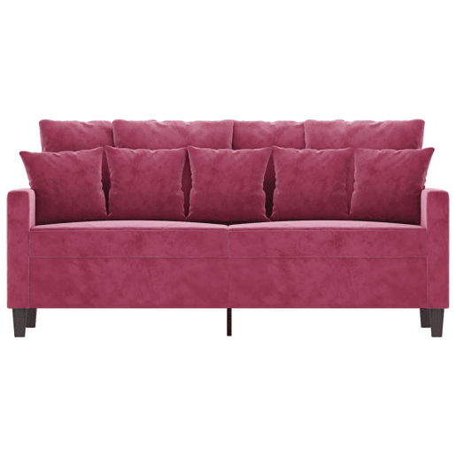 vidaXL Sofá de 2 lugares veludo 140 cm vermelho tinto vidaXL Sofá de 2 lugares veludo 140 cm vermelho tinto