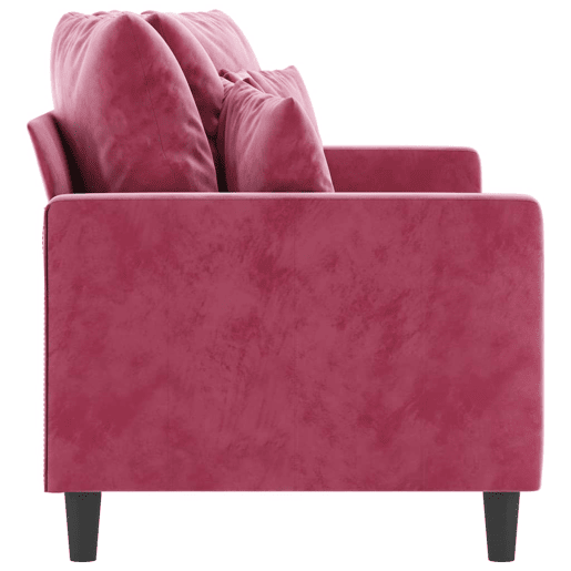 vidaXL Sofá de 2 lugares veludo 140 cm vermelho tinto vidaXL Sofá de 2 lugares veludo 140 cm vermelho tinto