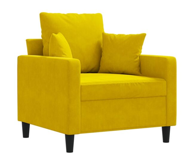 Vidaxl sillón de terciopelo amarillo 60 cm