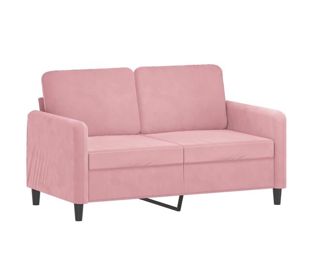 Vidaxl sofá de 2 plazas terciopelo rosa 120 cm