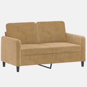 vidaXL Sofá de 2 lugares veludo 120 cm castanho